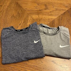 Nike Swim Dri-FIT Shirts Mens Medium Lot of 2 Gray Performance Athletic